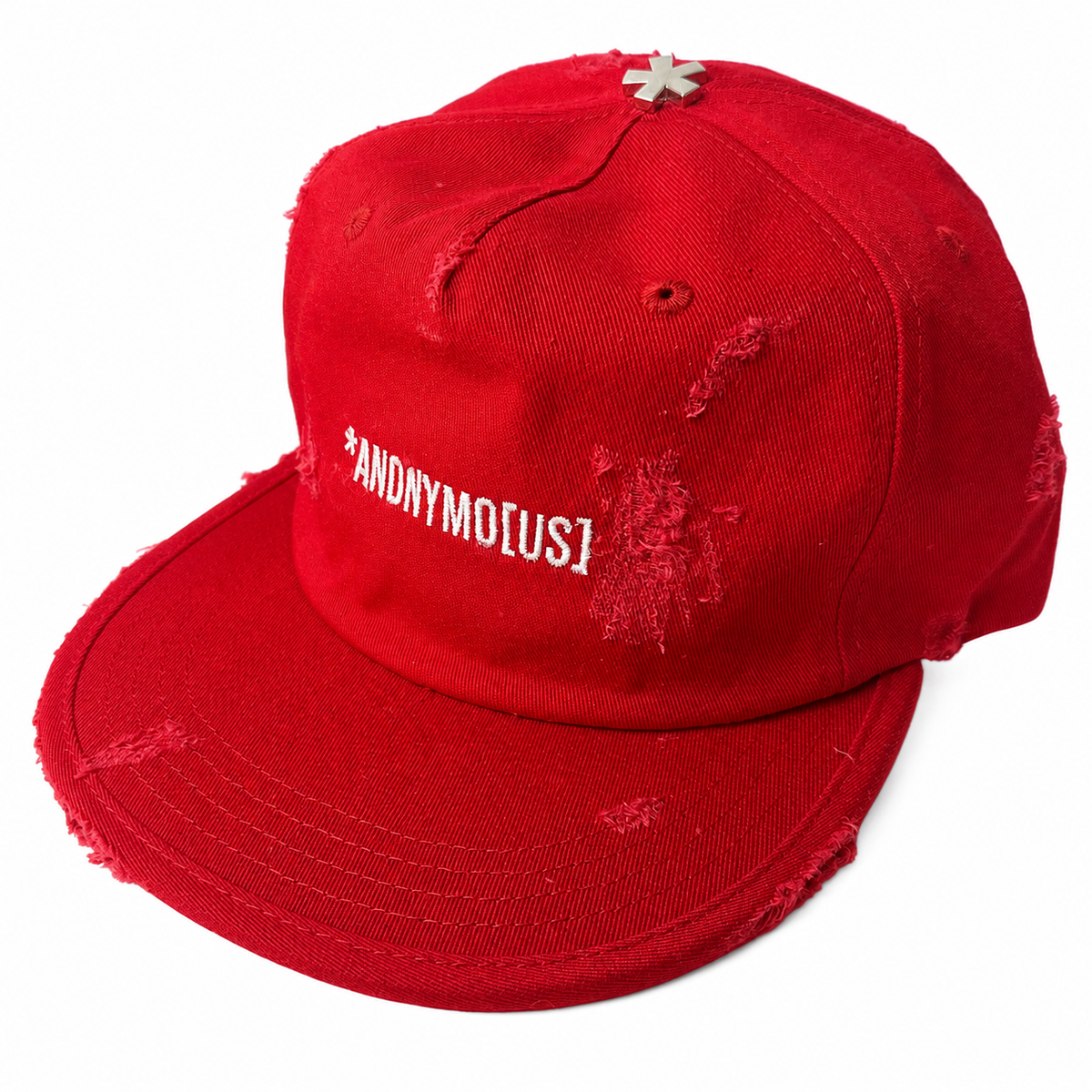 Red Distressed *ANONYMO[US] Hat